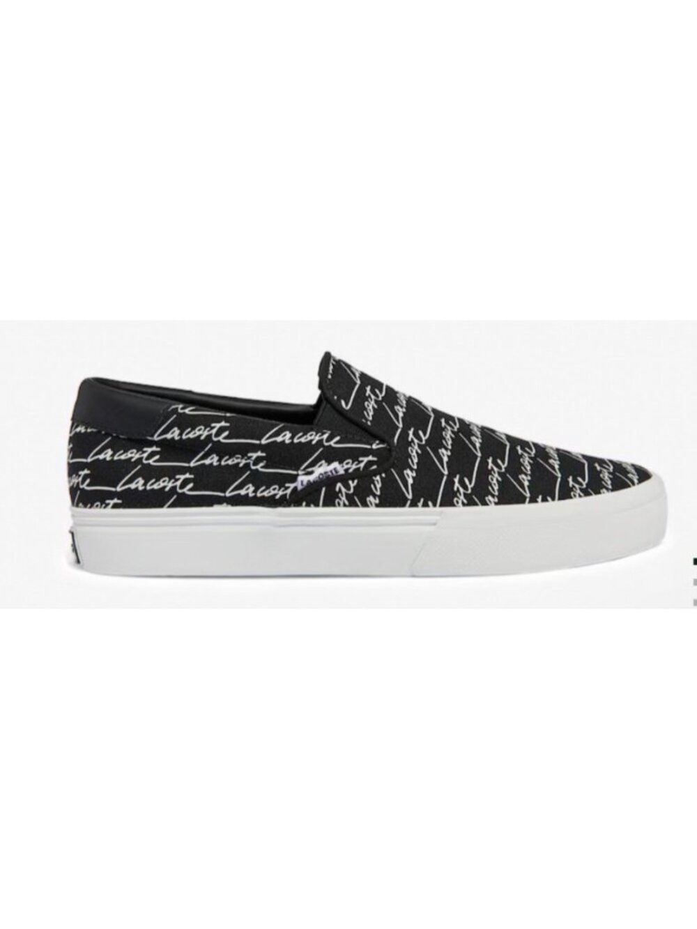 Lacoste Jump Serve Size 11.5 Canvus Slip On Black White NWB